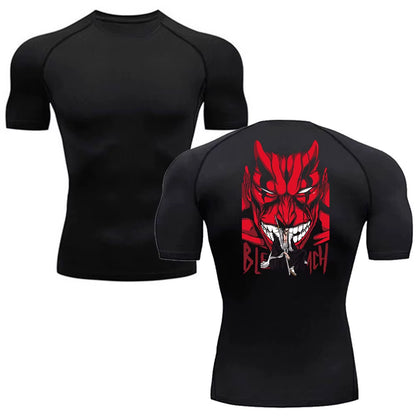 Anime Bleach Compression Shirt Men Fitness Gym Sport Running T-Shirt Rashgard Tops Tee Quick Dry Short Sleeve T-Shirt for Men